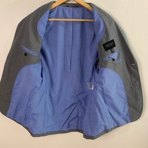 Banana Republic Sz 40R Non Iron Tailored Fit Sport Coat Blazer Jacket Blue - Picture 6 of 11